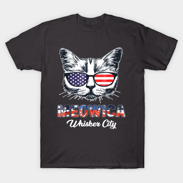 Meowica Patriot Whisker City Cat T-Shirt by Macy XenomorphQueen